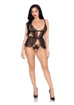 Scalloped Lace Mesh Babydoll Set - Image 2