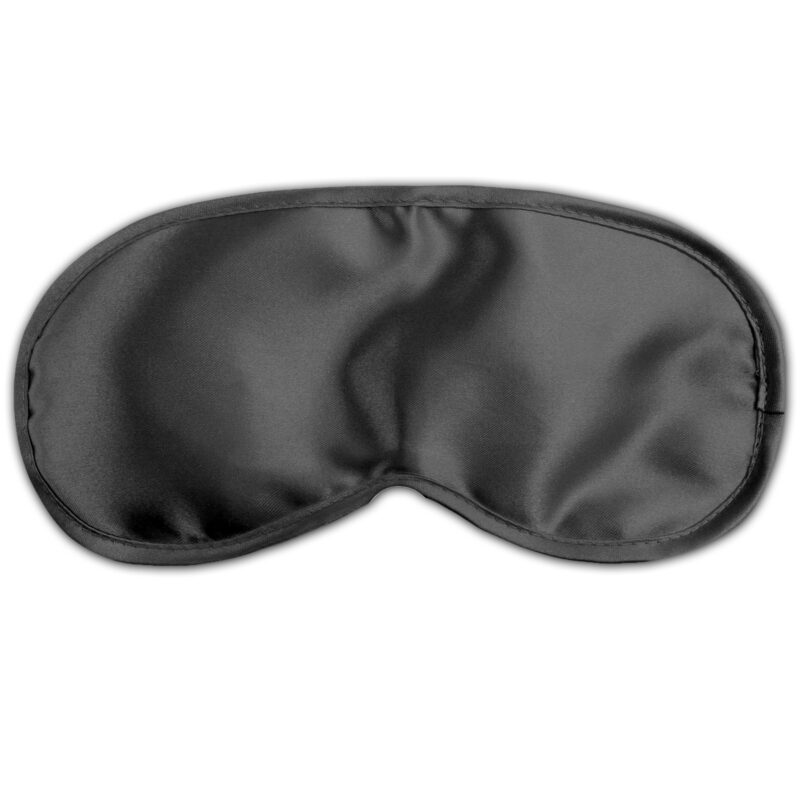 The smooth Satin Love Mask featuring an elastic strap for comfortable sensory play.